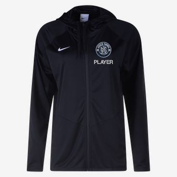 Black Nike hooded full-zip jacket with the North Shore Elite FC crest.